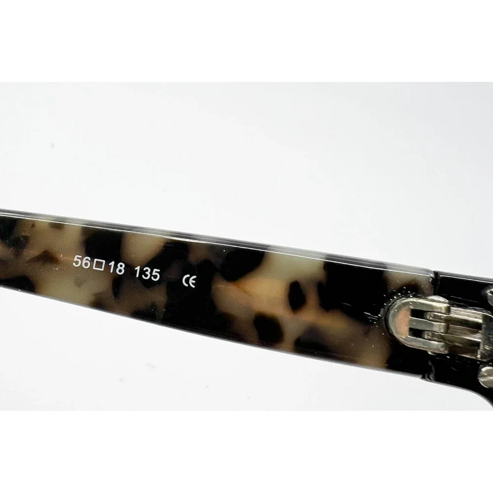 Flower Eyeglasses Womens Black Tortoise Cat Eye Frames 1002 001 56-18-135